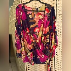 Lane Bryant’s Woman’s Bright Summery Flower Print Top